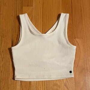 Roxy White Ribbed Tank Top